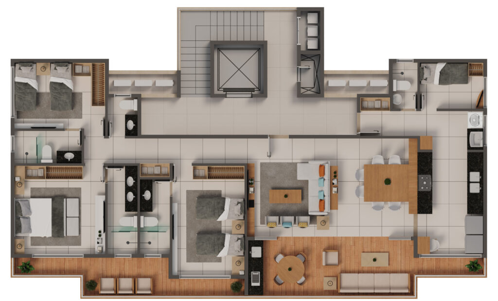 Beach Ville planta cobertura 150,13m²