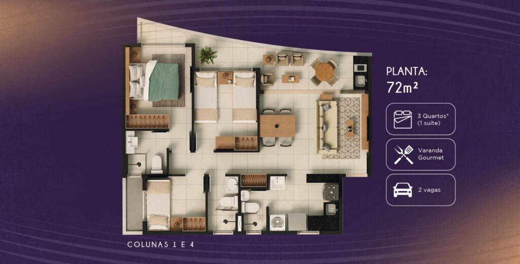 Planta 72m² Atrium sellect aldeota Fortaleza CE