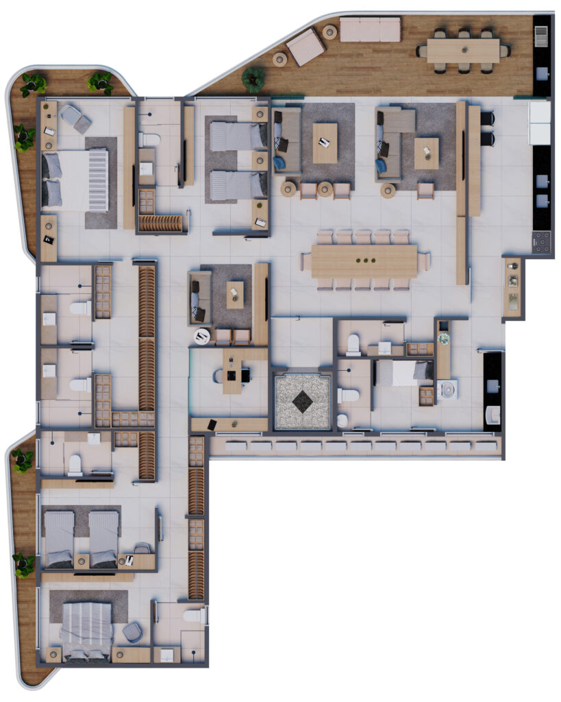 planta torre diamante 277,07m²